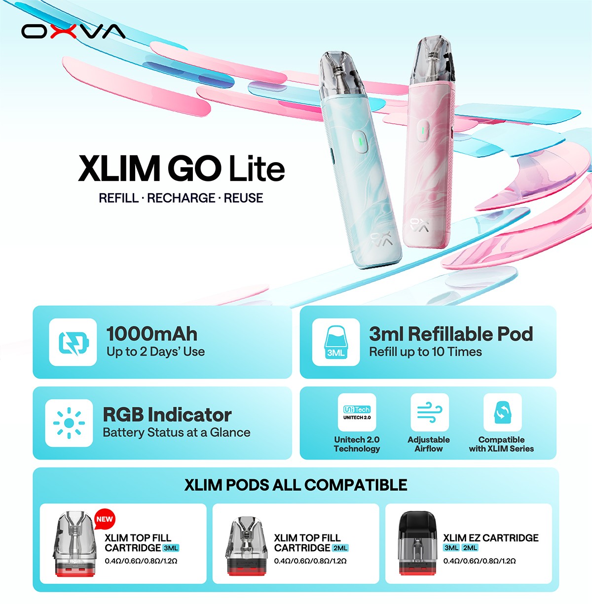 OXVA Xlim Go Lite Kit 1000mAh Mini1
