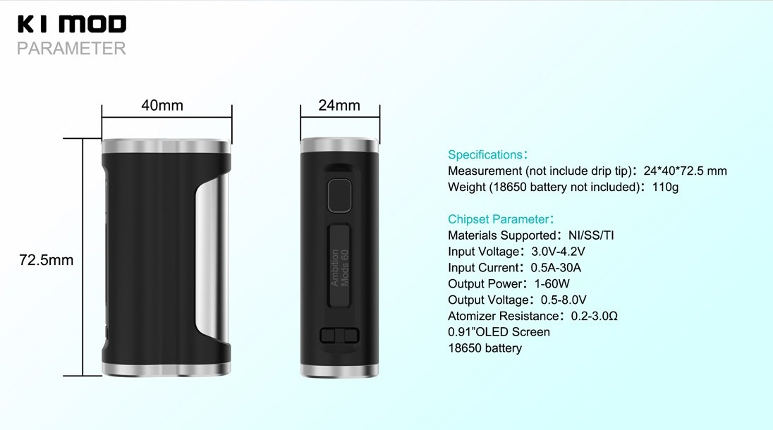 k1 box mod dna60 18650 by ambition mods vypers vapes 2