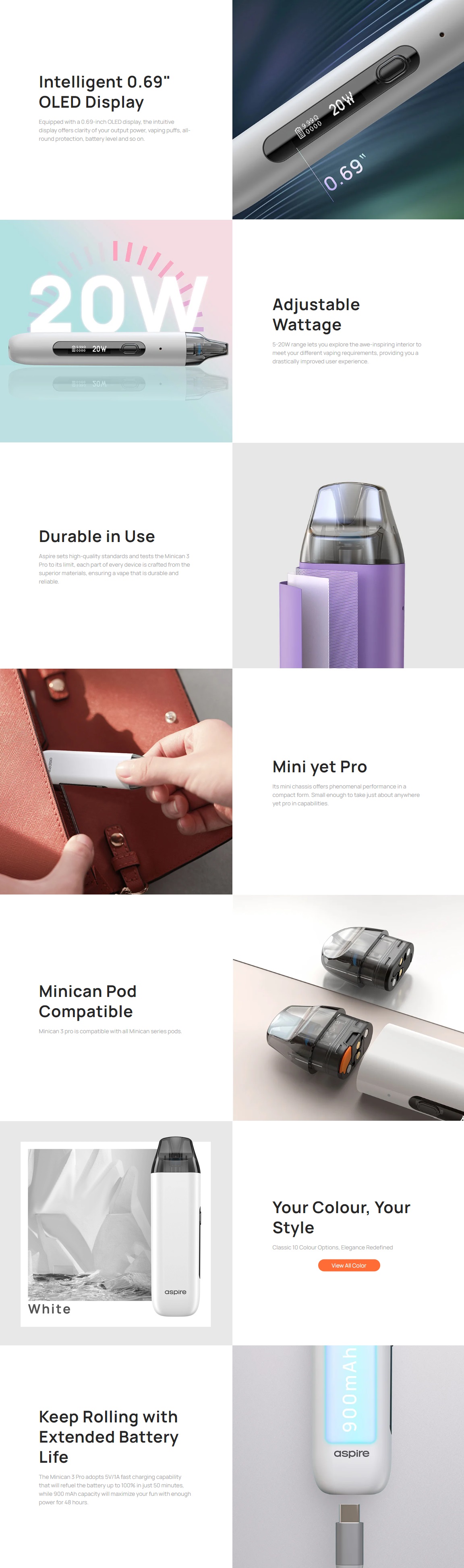 minican 3 pro kit 900mah 2ml by aspire 5
