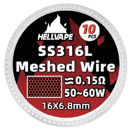 dead rabbit m rta 25mm meshed wire ss316l 0 15ω 50 60w by hellvape