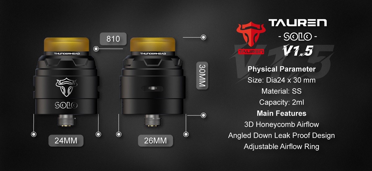 tauren solo rda v1 5 25mm by thunderhead thc 5